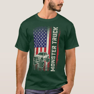 Monster truck vintage- Creative Distressed USA fla T-Shirt