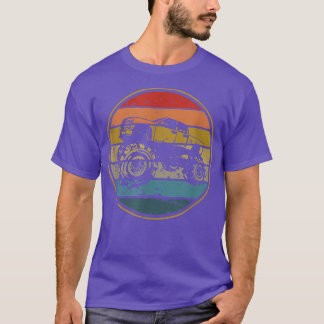Monster Truck Vintage Retro Style Sun Design  T-Shirt
