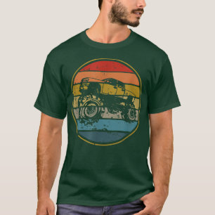 Monster Truck Vintage Retro Style Sun Design T-Shirt