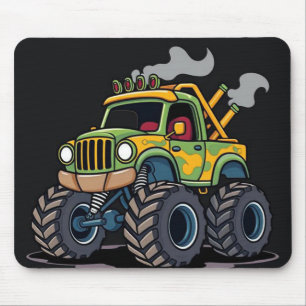 Monster Truck with Camo Design Mouse Pad