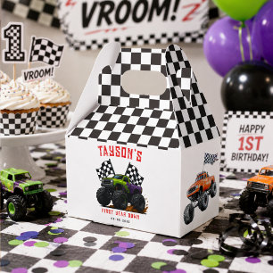 Monster Trucks 1st Birthday Party  Favor Box
