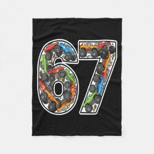 Monster Trucks 67 Meme Funny Design For Boys Kids  Fleece Blanket