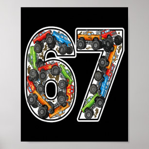 Monster Trucks 67 Meme Funny Design For Boys Kids  Poster