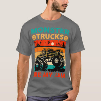 Monster Trucks Are My Jam Boyx27s Vintage Retro Mo T-Shirt