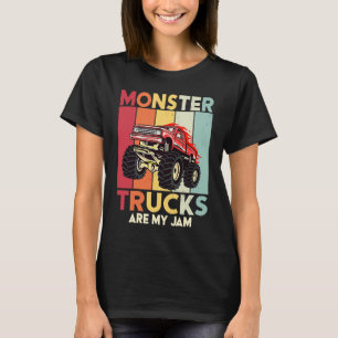 Monster Trucks Are My Jam Vintage Engines truck T-Shirt