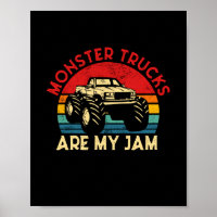 Monster Trucks Are My Jam Vintage Retro Monster Tr