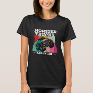 Monster Trucks Are My Jam Vintage Retro Monster Tr T-Shirt