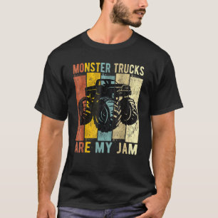 Monster Trucks Are My Jam Vintage Retro Monster Tr T-Shirt