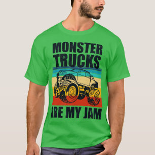 Monster Trucks Are My Jam Vintage Retro Sunset 1  T-Shirt
