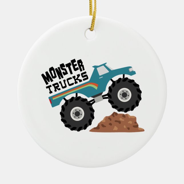 Monster Trucks Ceramic Ornament (Front)