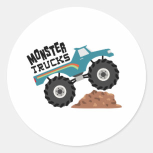 Monster Trucks Classic Round Sticker