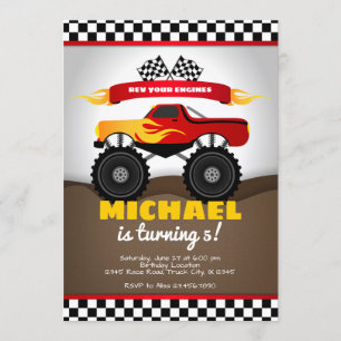 Monster Trucks Invitation pour garçon