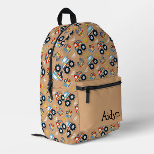 Monster Trucks Personalized  Printed Backpack
