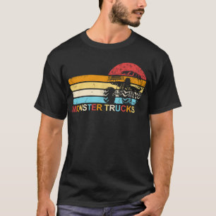 Monster Trucks Retro Sunset Kids Monster Truck T-Shirt