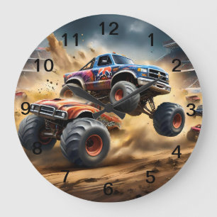 Monster Trucks Smash Up Derby, Round Wall Clock