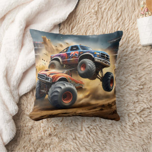 Monster Trucks Smash Up Derby,  Throw Pillow