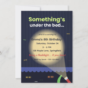 Monster Under the Bed Kids Halloween Birthday Invitation