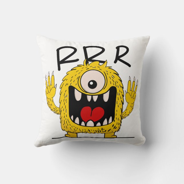 Monster with a Message Throw Pillow (Back)