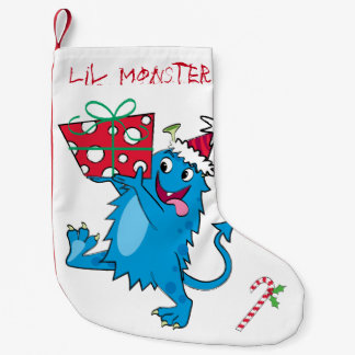 Monster with Christmas Gift Small Christmas Stocking