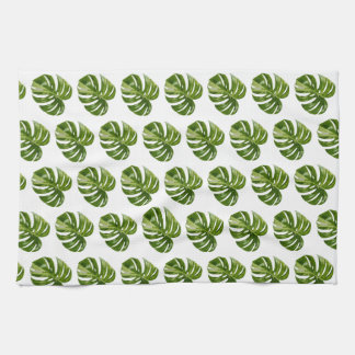 Monstera Albo Tropical Kitchen Decor Towel