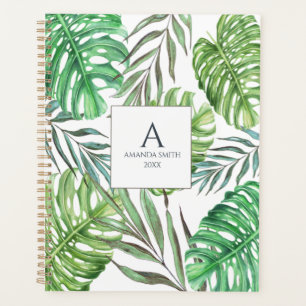 Monstera and palm leaves planner