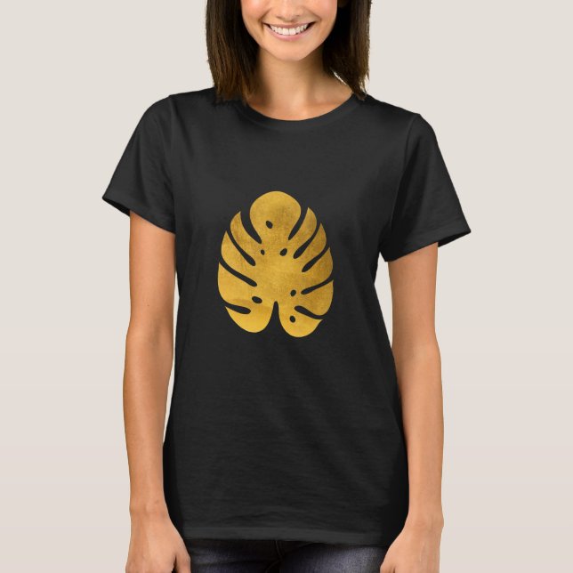 Monstera Botanical Leaf Leaves Boho T-Shirt (Front)