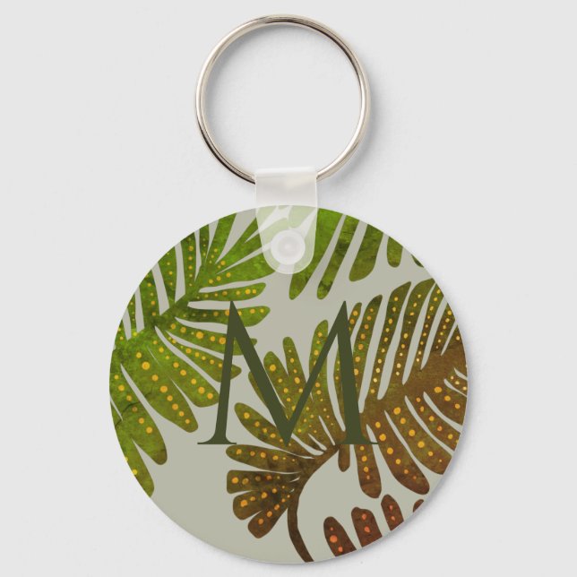 Monstera  button keychain (Front)