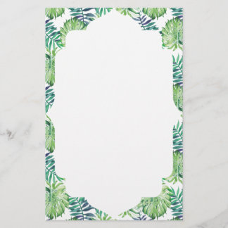 Monstera Deliciosa Hawaiian Island Tropics Leaves Stationery