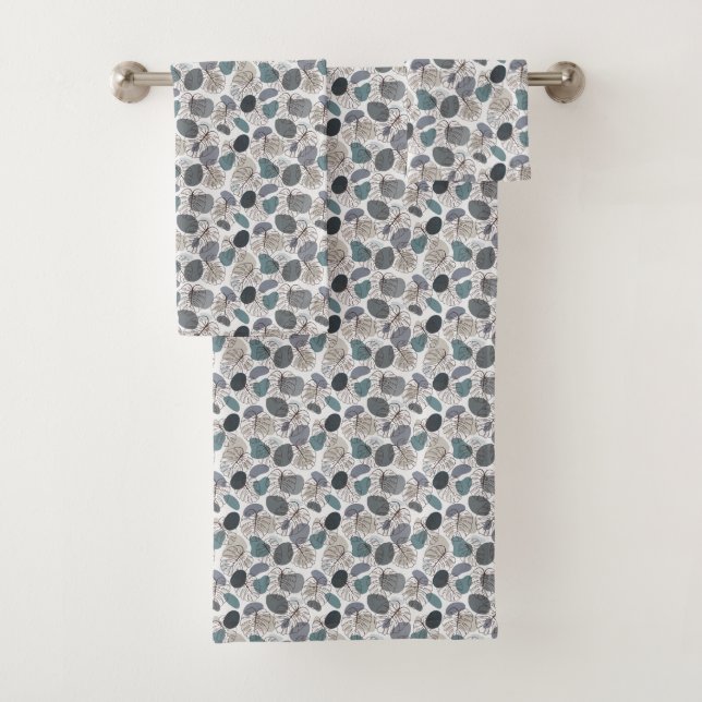 Monstera Deliciosa Leaf  Bath Towel Set (Insitu)