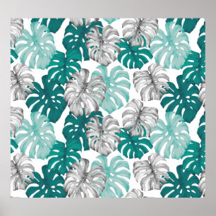 Monstera Duo Tone: Minimal Tropics Poster