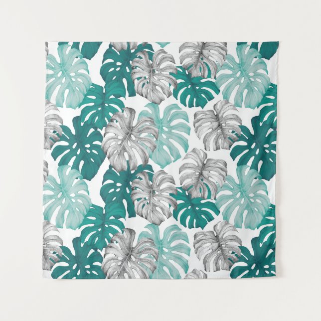 Monstera Duo Tone: Minimal Tropics Tapestry (Front)