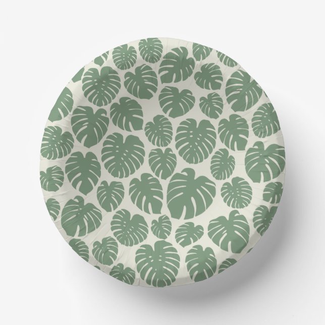 Monstera - Green Paper Plate (Front)