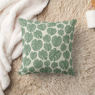Monstera - Green Throw Pillow