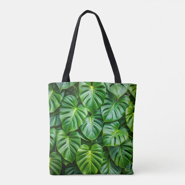 Monstera Green Tote Bag (Back)