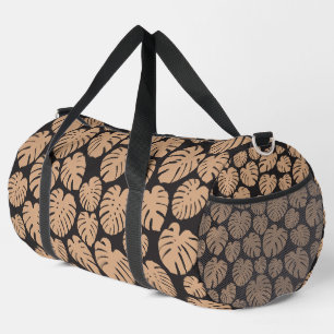 Monstera in Tan and Black Duffle Bag