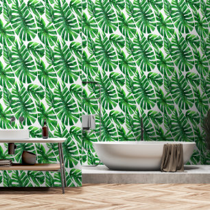Monstera jungle leaf tropical Hawaiian pattern Wallpaper