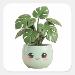 Monstera Kawaii Indoor Plant Sticker