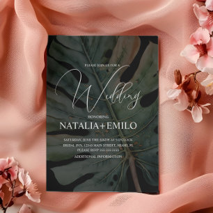 Monstera Layered Plant Wedding Invitation