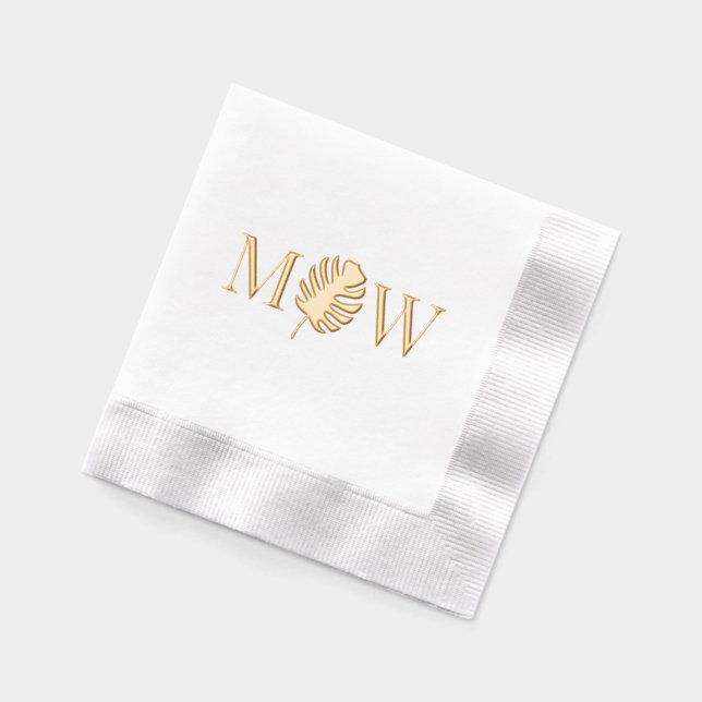 Monstera Leaf 2 Premier Mariage Couple Monogram (Gauche)