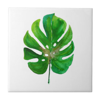 Monstera Leaf Ceramic Tile