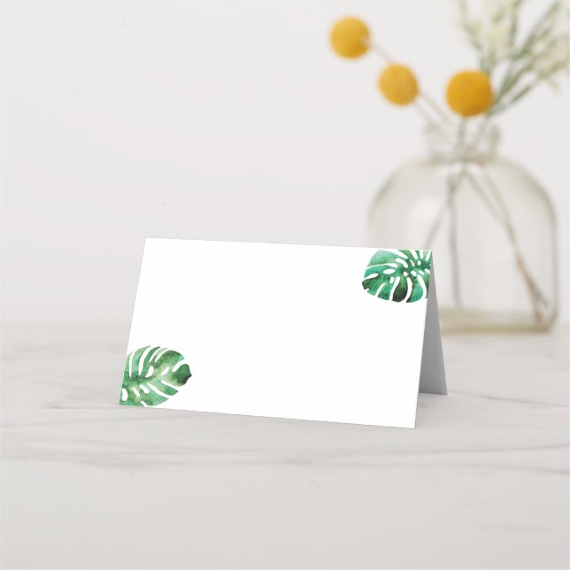 Monstera Leaf Folded Place Cards (Front)