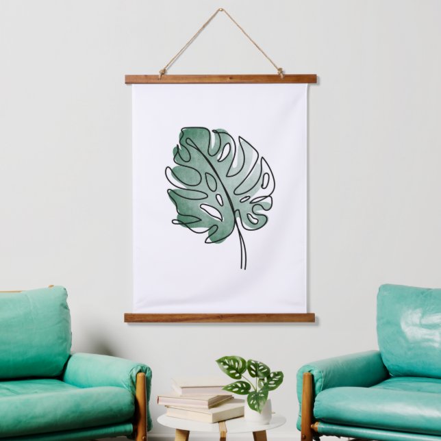 Monstera leaf hanging tapestry (Living Room)