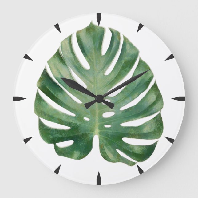 Monstera Leaf Large Clock (Front)