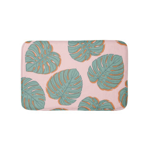 Monstera Leaf: Tropical Vintage Pattern Bath Mat