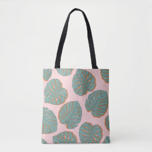 Monstera Leaf: Tropical Vintage Pattern Tote Bag