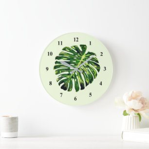 Monstera Leaf Wall Clock Green - Your Colour
