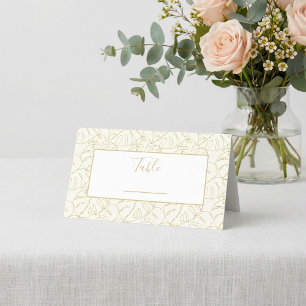 Monstera leaf wedding reception table number place card