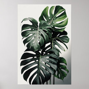 Monstera Leaves Art Print Poster