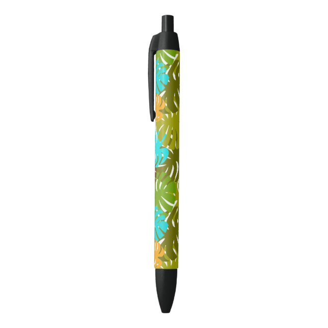 Monstera Leaves Black Ink Pen (Top (Vertical))