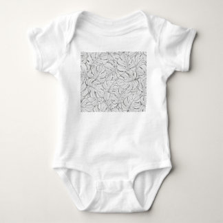 Monstera Leaves Black White Pattern Baby Bodysuit